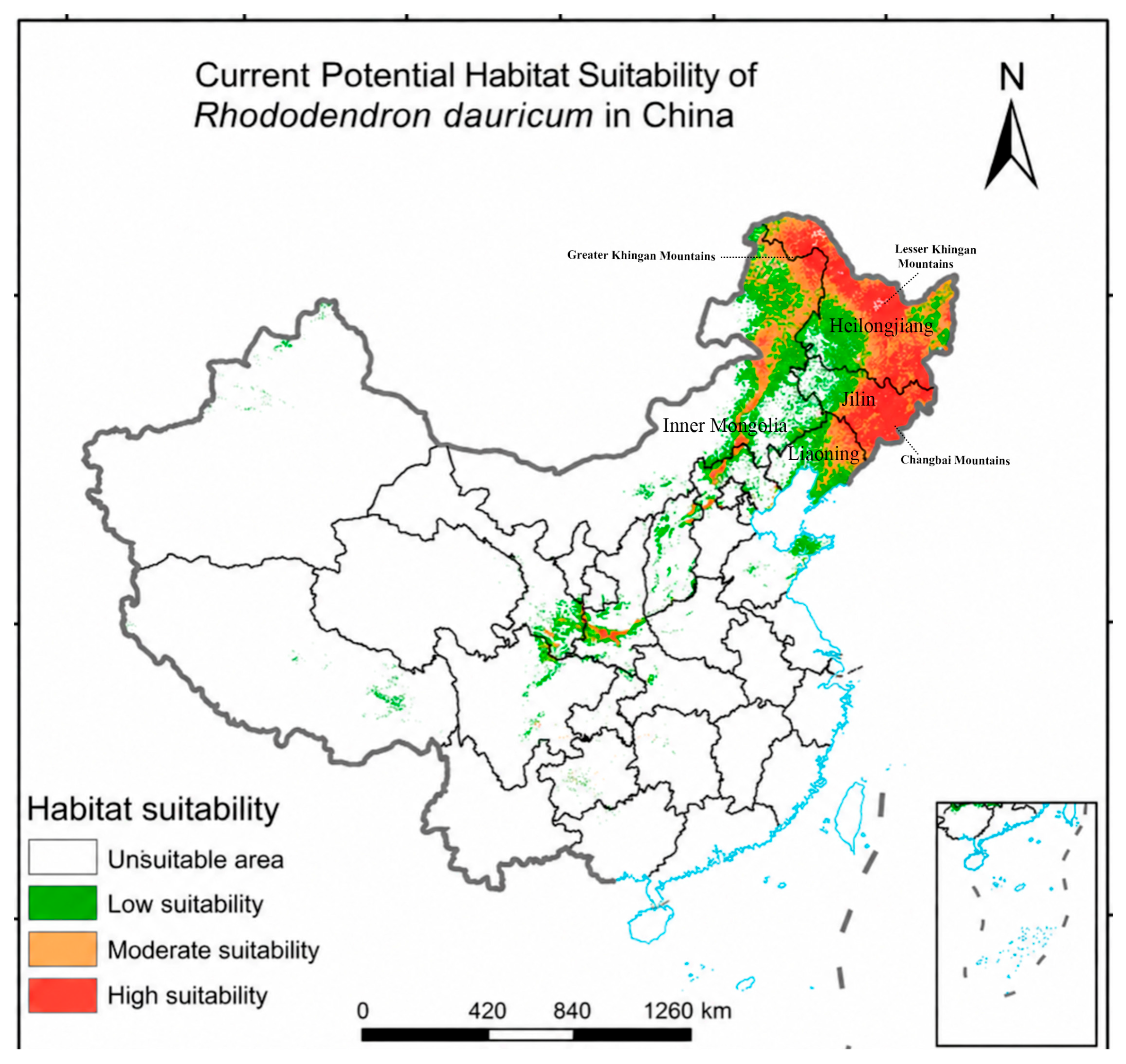 Future Habitat Stability of Rhododendron dauricum Under Climate Change ...