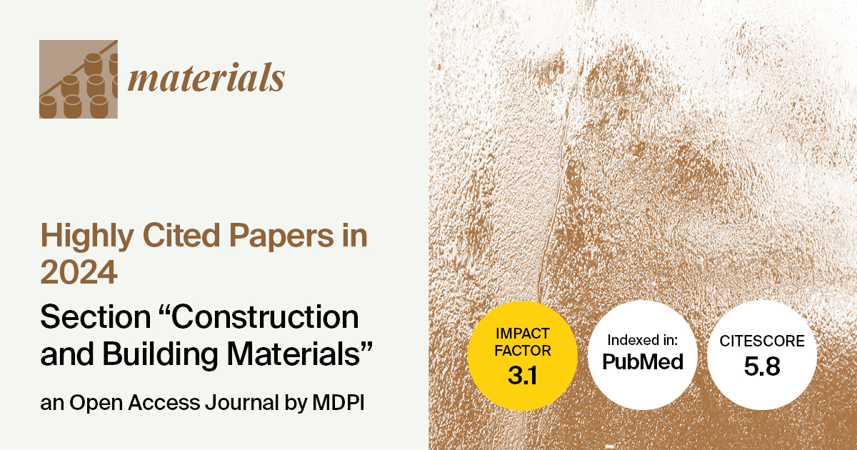 <em>Materials </em>| Highly Cited Papers in 2024 in the “Construction and Building Materials” Section