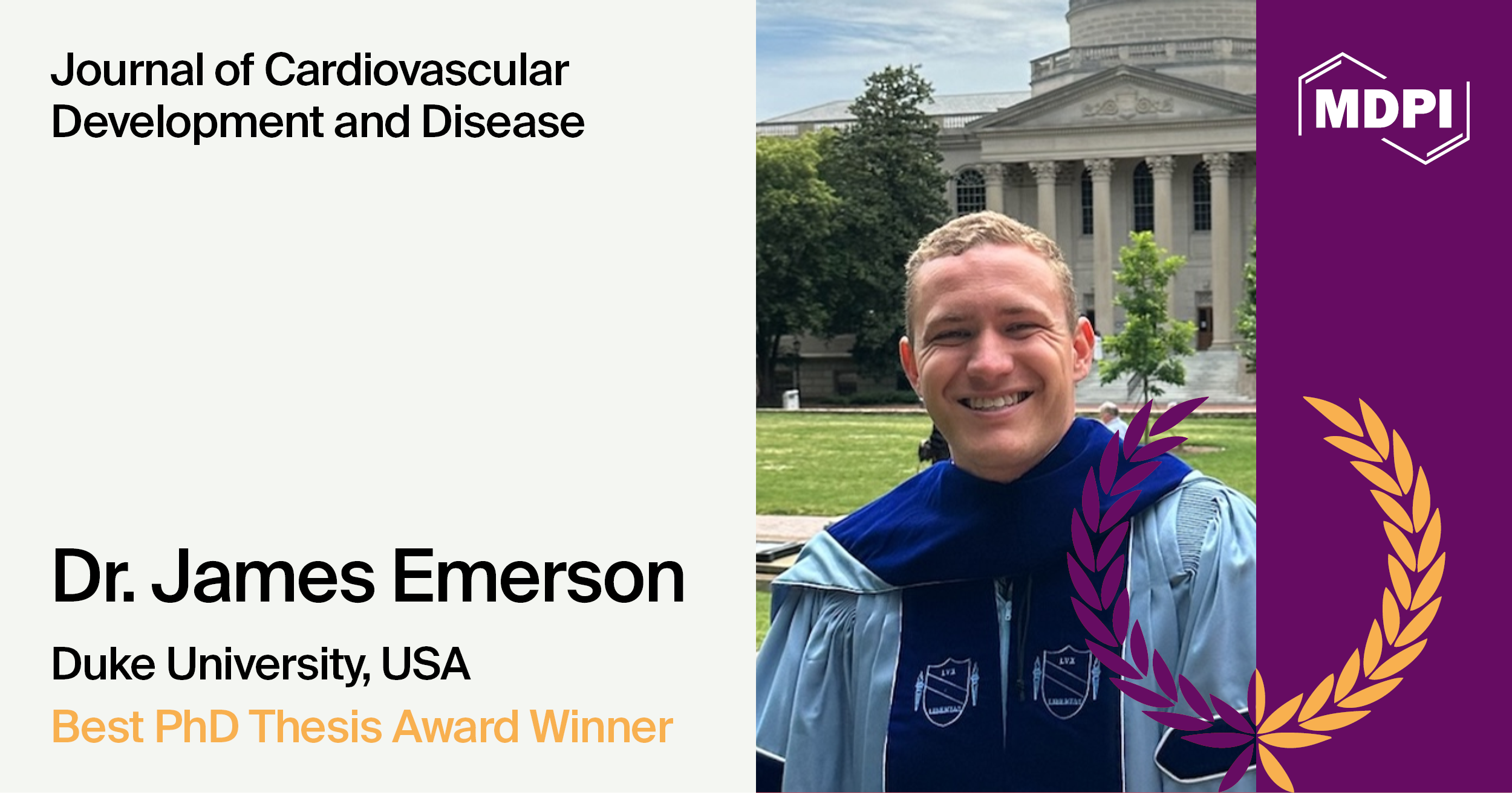 <em>Journal of Cardiovascular Development and Disease</em> Best PhD Thesis Award&mdash;Winners Announced