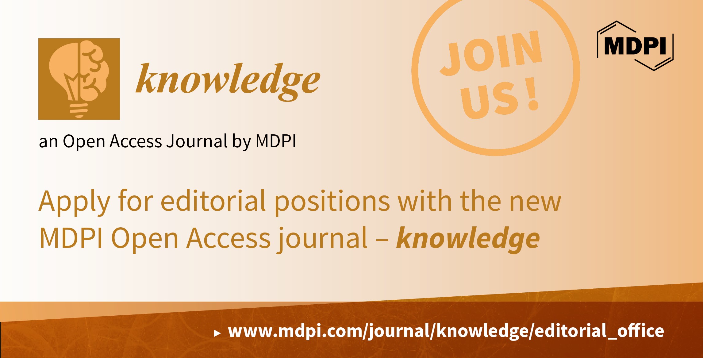 Applications to Join the Editorial Board of <em>Knowledge</em> Now Open
