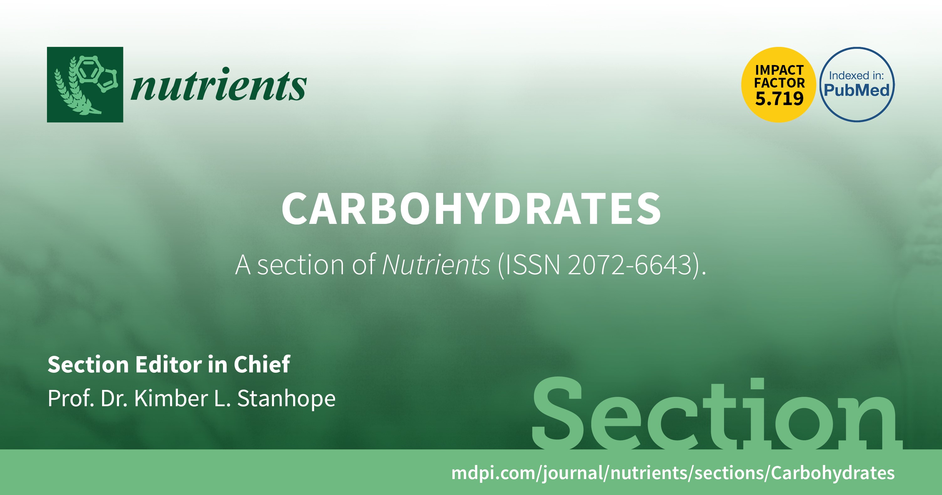 <em>Nutrients </em>| Call for Special Issue Proposals for New Section “Carbohydrates”
