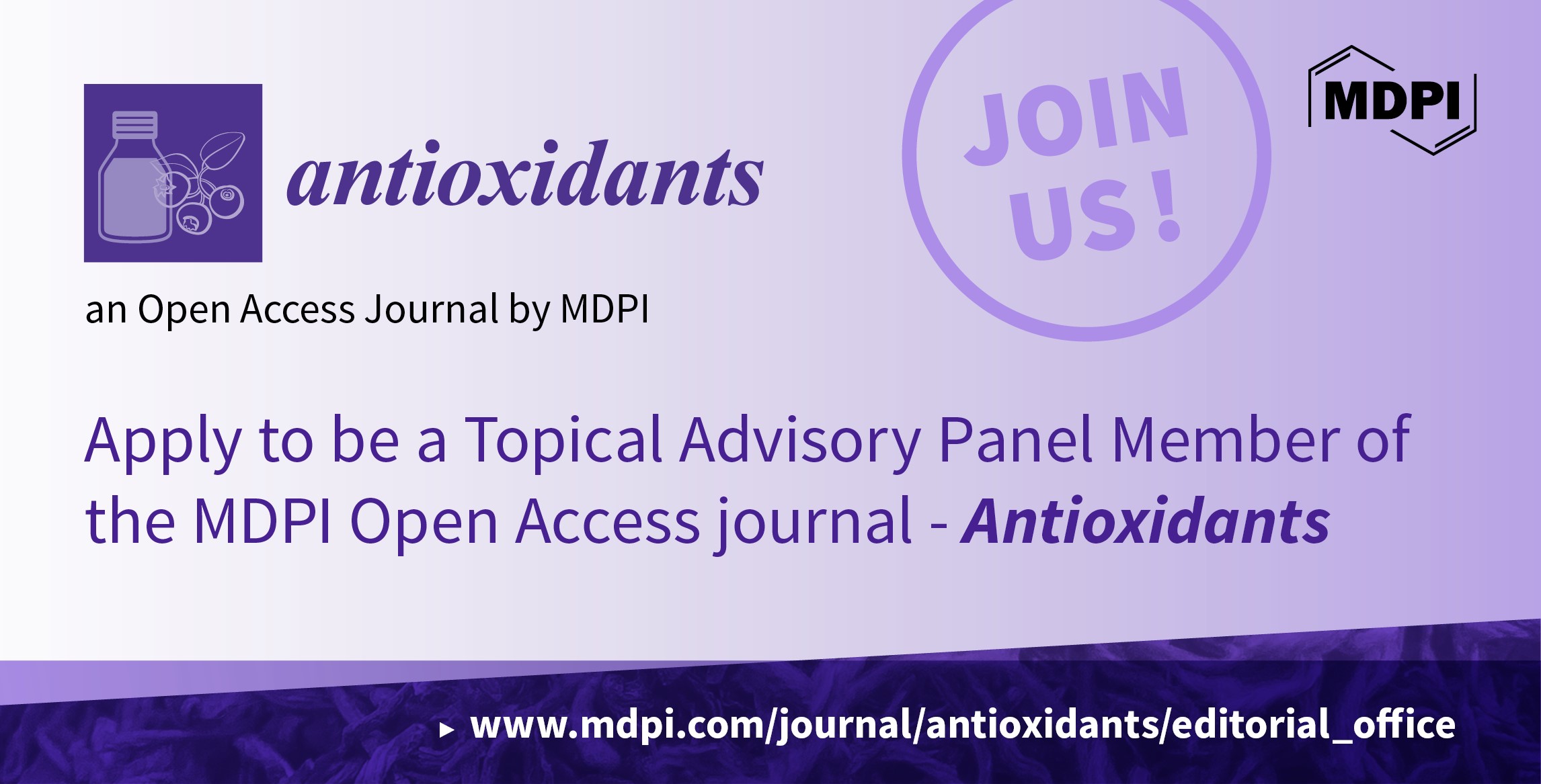 Recruiting Topical Advisory Panel Members for <em>Antioxidants</em>