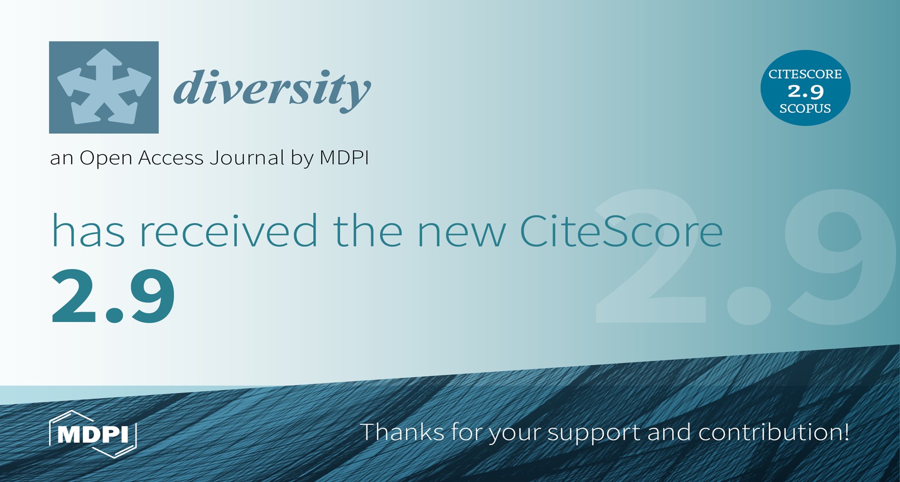 <em>Diversity </em>Receives Updated CiteScore of 2.9