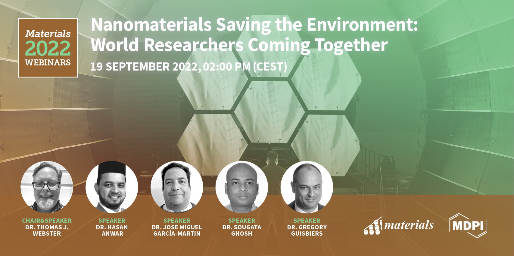 <em>Materials </em>Webinar | Nanomaterials Saving the Environment: World Researchers Coming Together, 19 September 2022