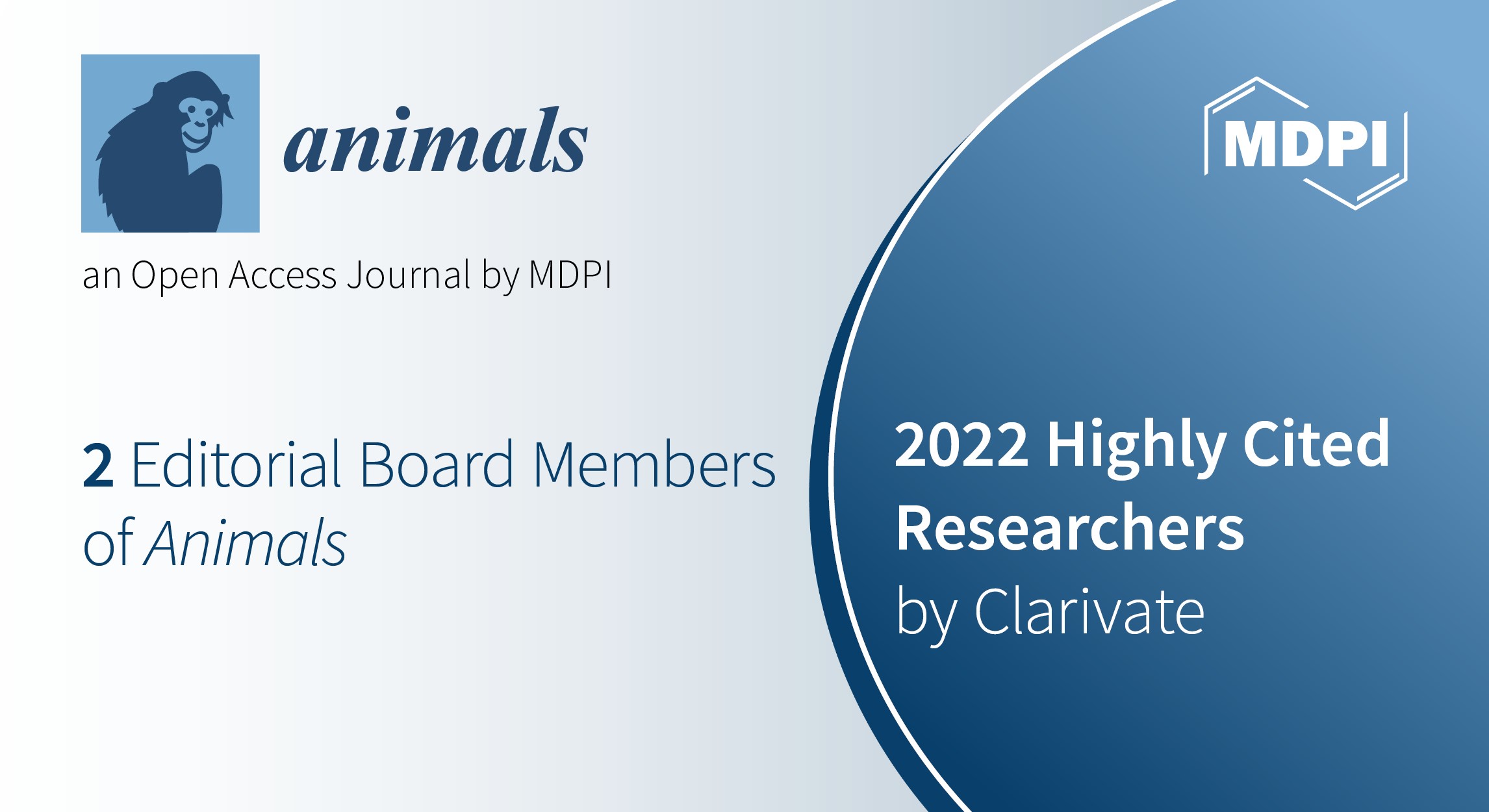 Editorial Board Members from Animals Featured in the 2022 Highly Cited  Researchers List Published by Clarivate