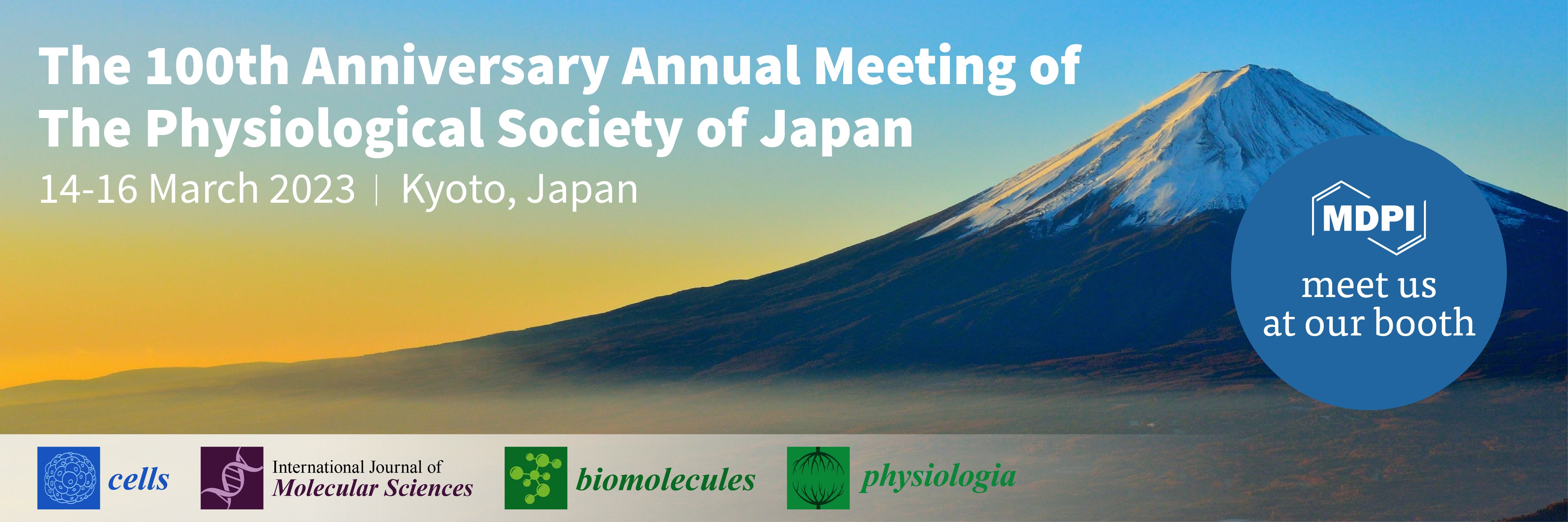<strong>Meet Us at the 100th Anniversary Annual Meeting of The Physiological Society of Japan, 14–16 March 2023, Kyoto, Japan</strong>