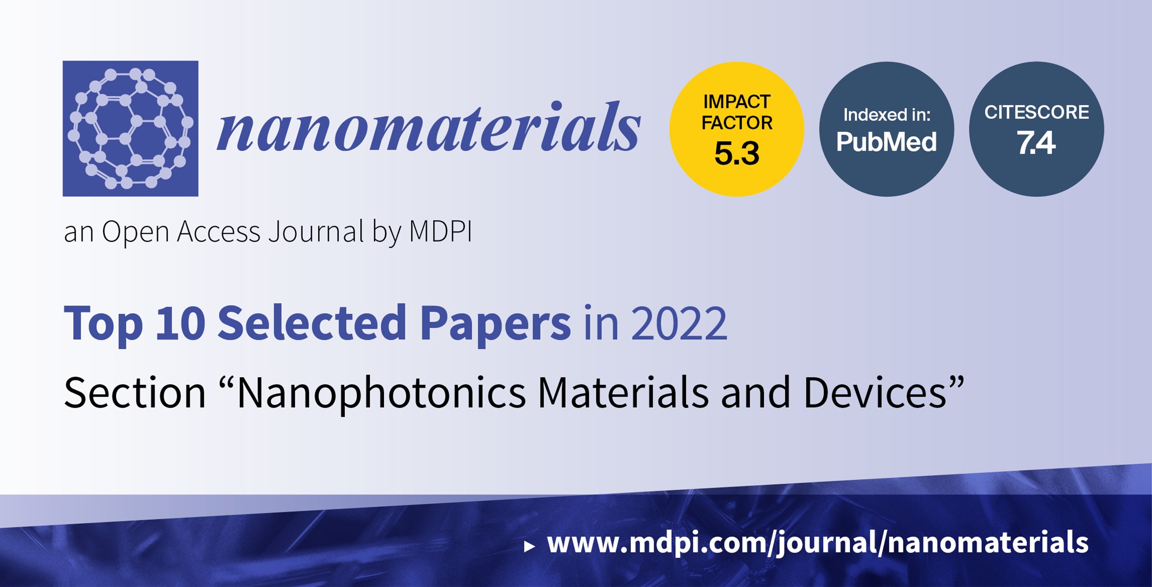<em>Nanomaterials</em> | Top 10 Selected Papers in 2022 in the Section “Nanophotonics Materials and Devices”