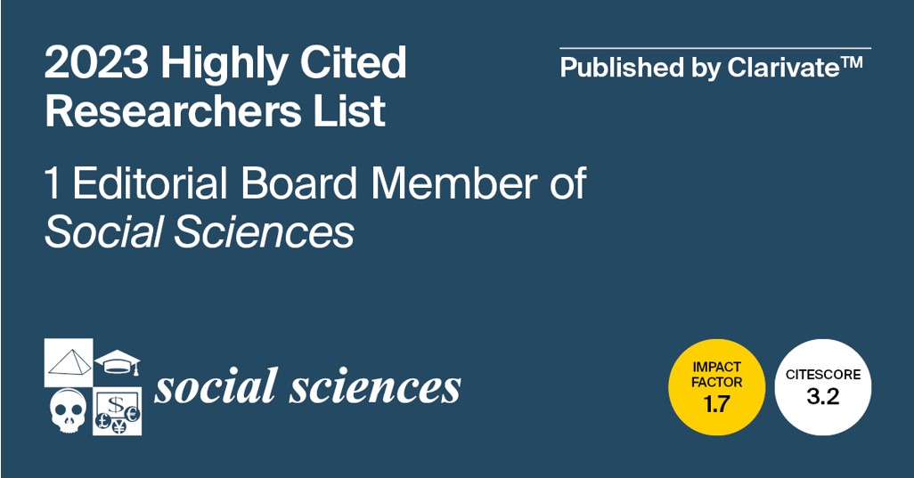 Editorial Board Member from <em>Social Sciences </em>Featured in the 2023 Highly Cited Researchers List Published by Clarivate