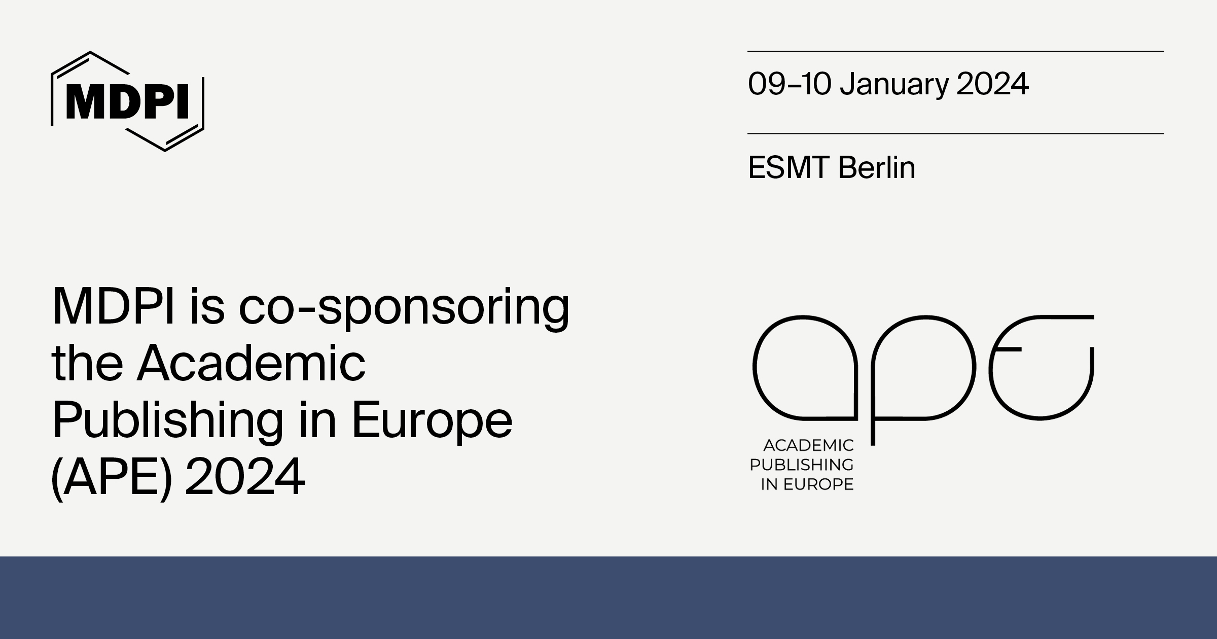 <strong>MDPI Co-Sponsors 2024 APE Conference (9-10 January </strong><strong>2024, Berlin)</strong>