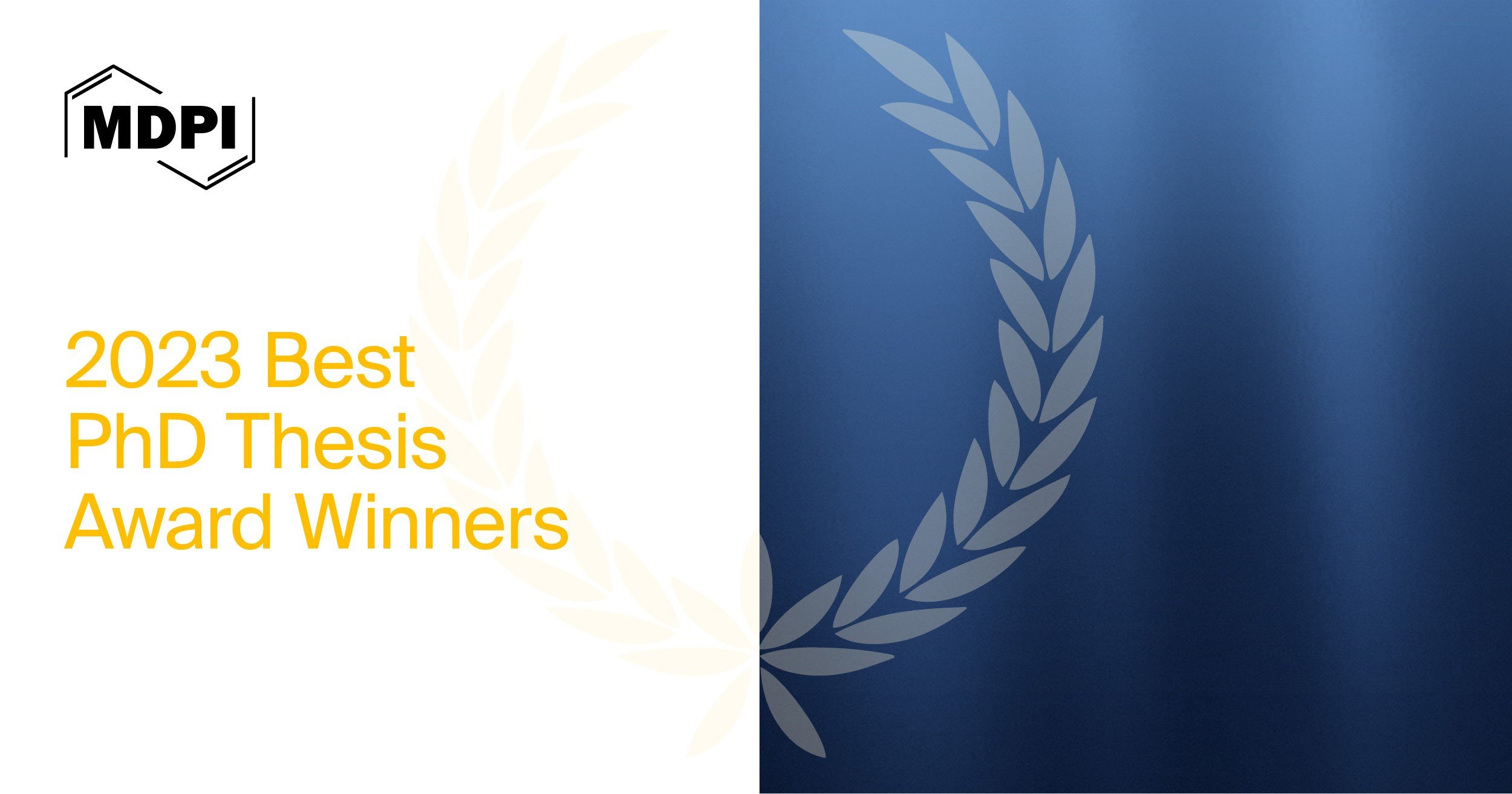 MDPI’s 2023 Best PhD Thesis Awards—Winners Announced