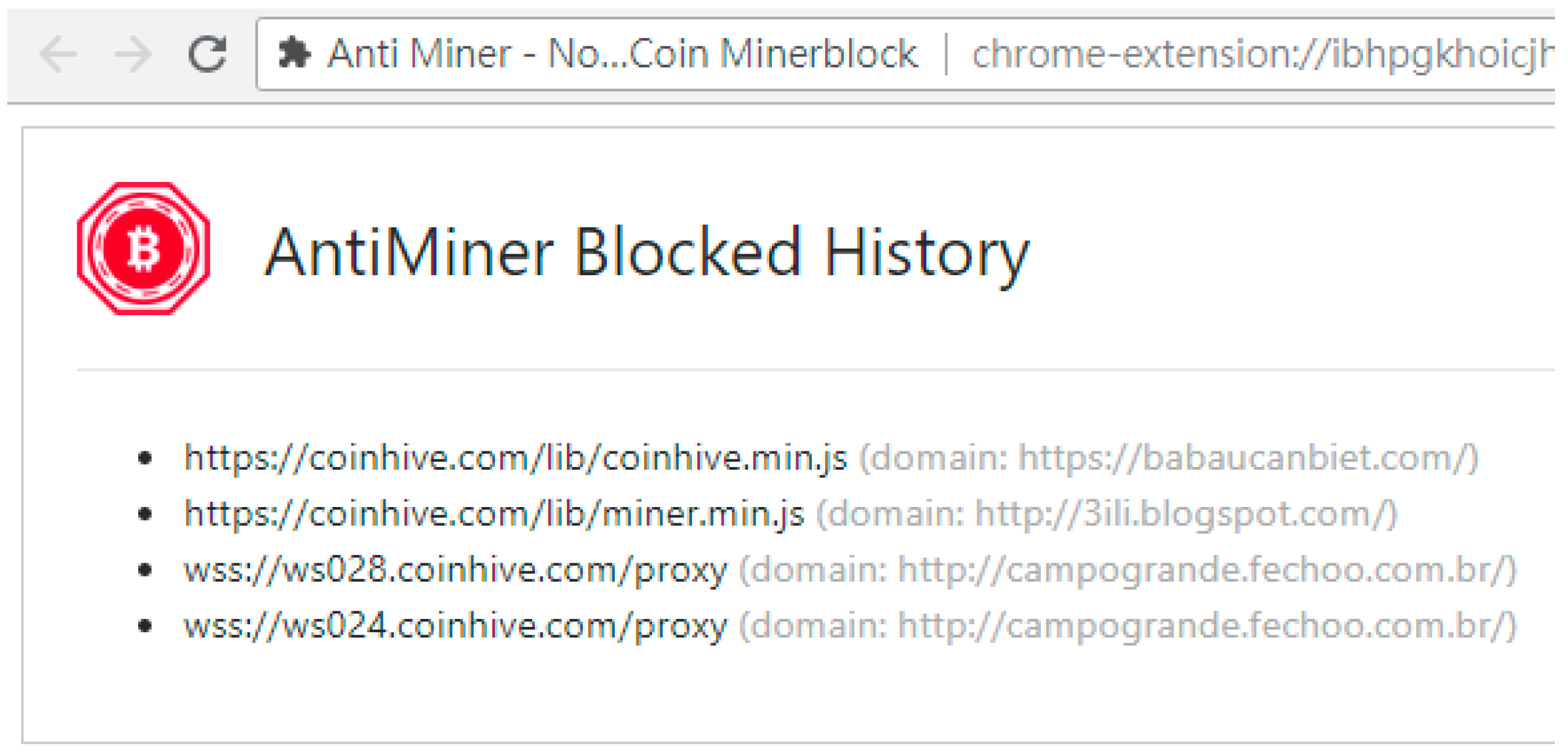 Fake MinerBlock Extension Repeatedly Playing Videos in the Background