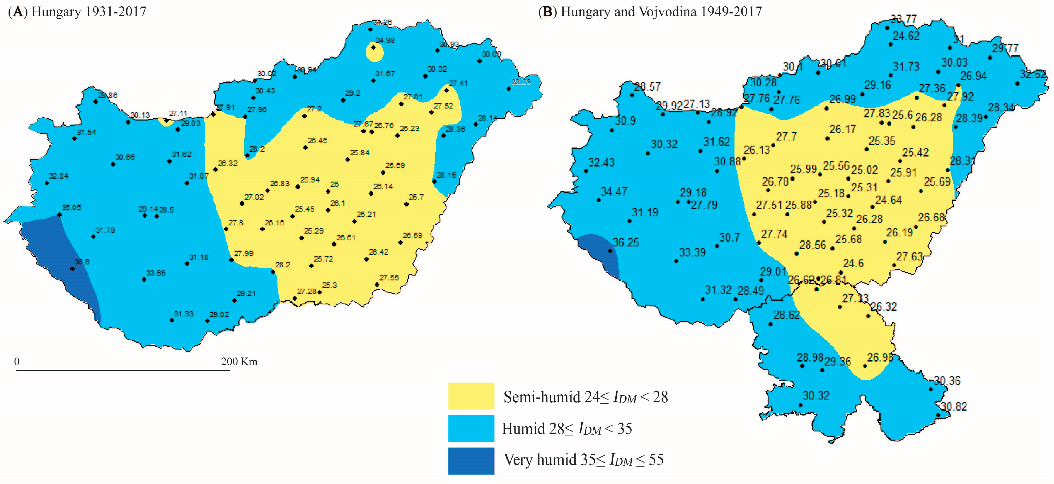 Territories of Hungary and Vojvodina in the Central and Southern