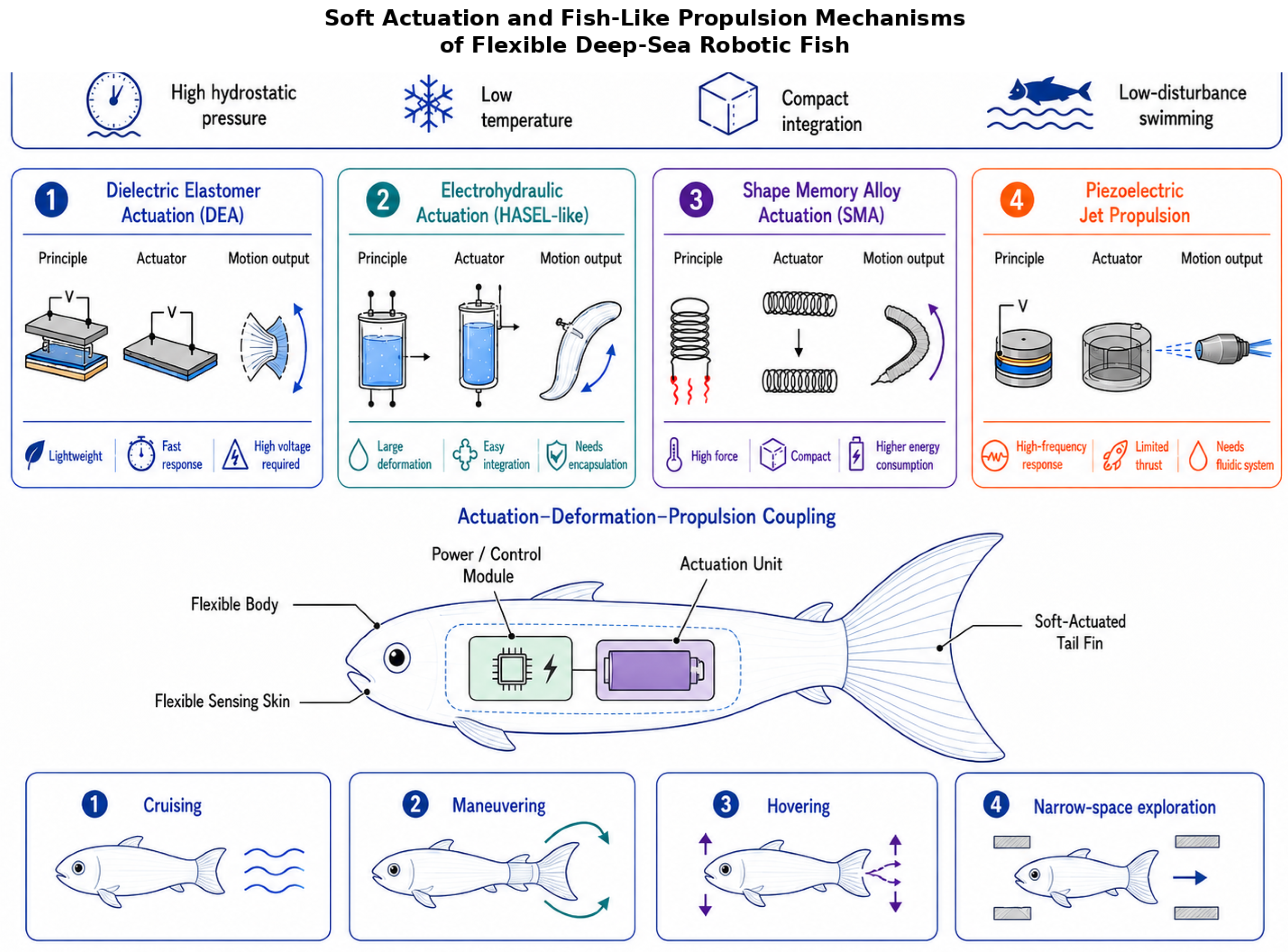 Deep-Sea Soft Bionic Fish: Advances in Pressure-Tolerant Design, Soft ...