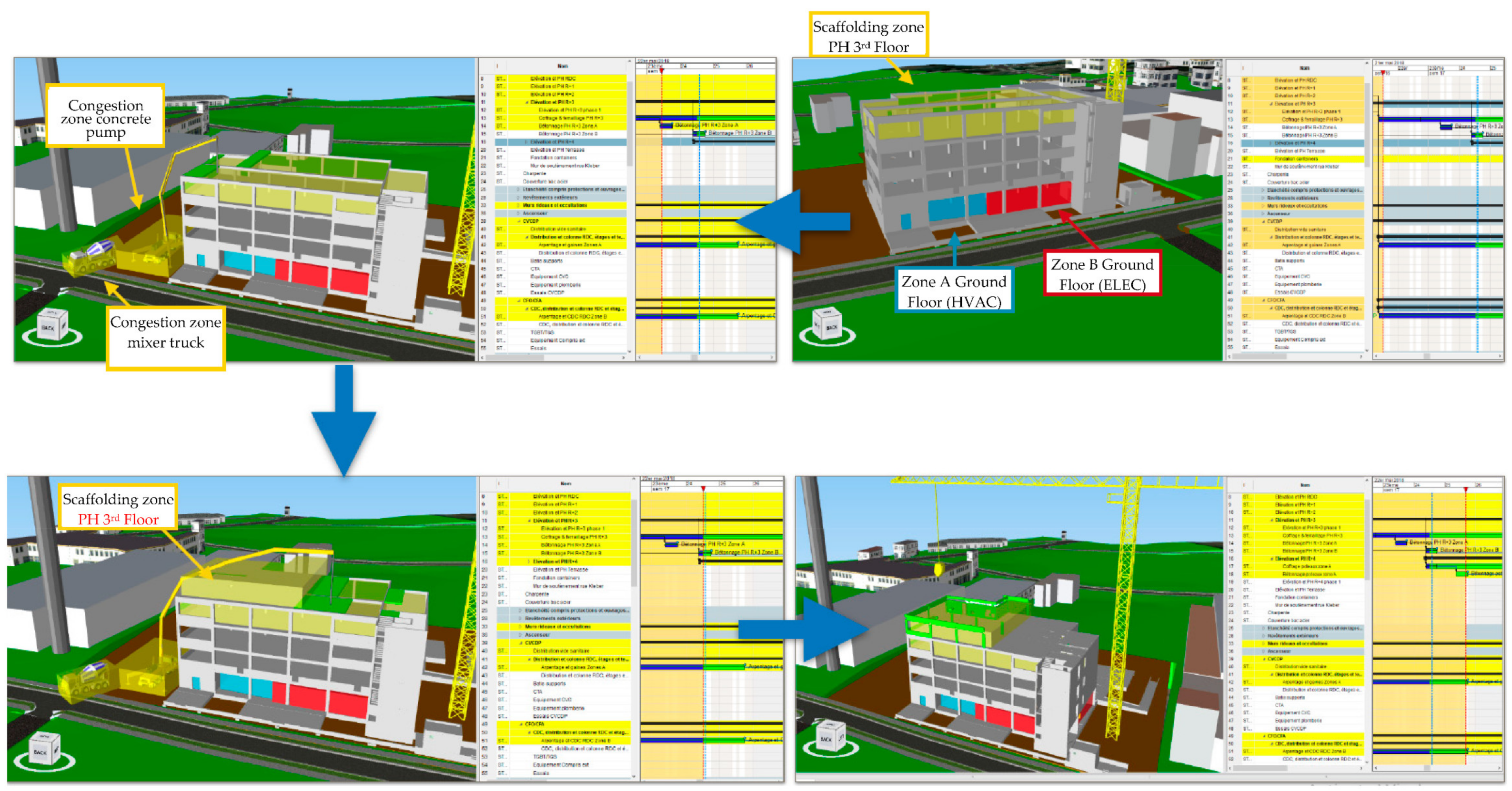4D visualisation of the building process