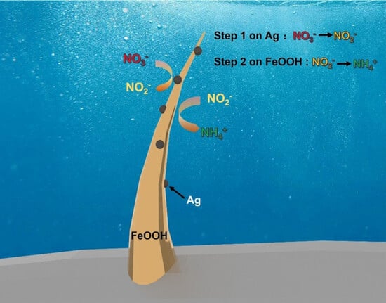 Dual-Site Synergy of Ag/FeOOH Boosts Electrocatalytic Reduction of Nitrate