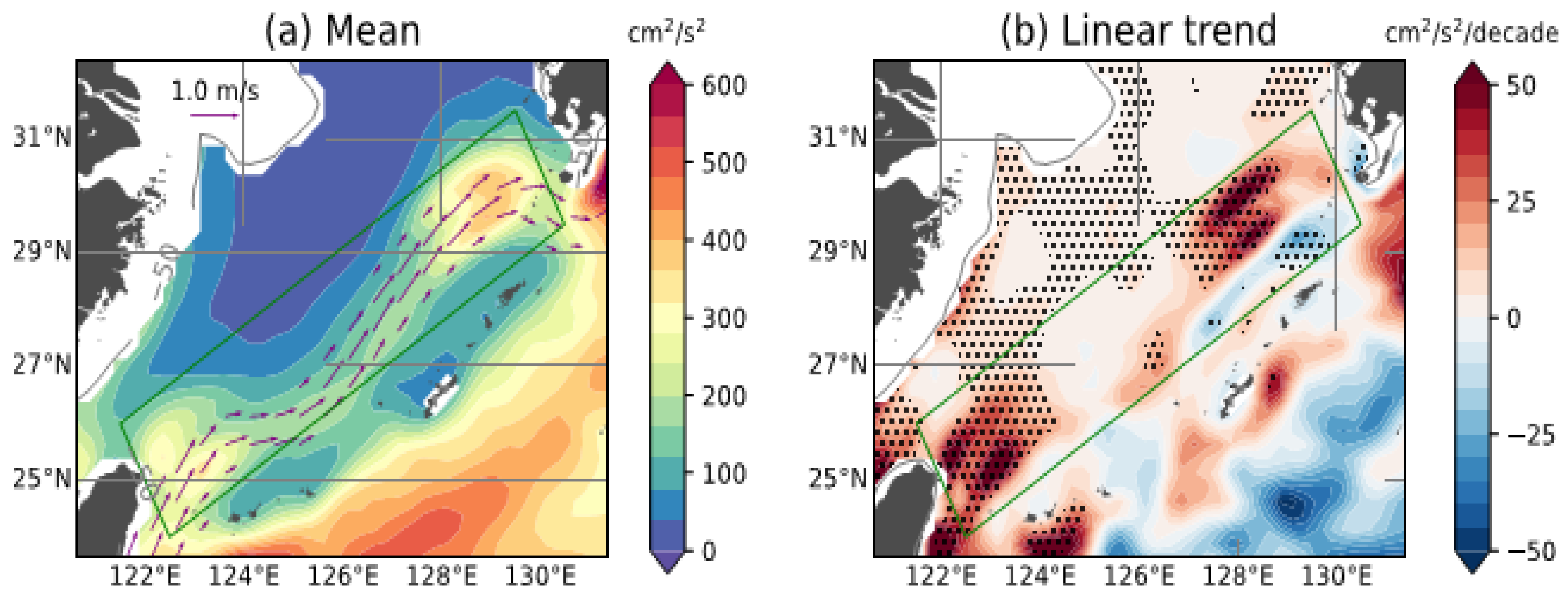 Long-Term Variation in Mesoscale Eddy Activity Around the Kuroshio in ...
