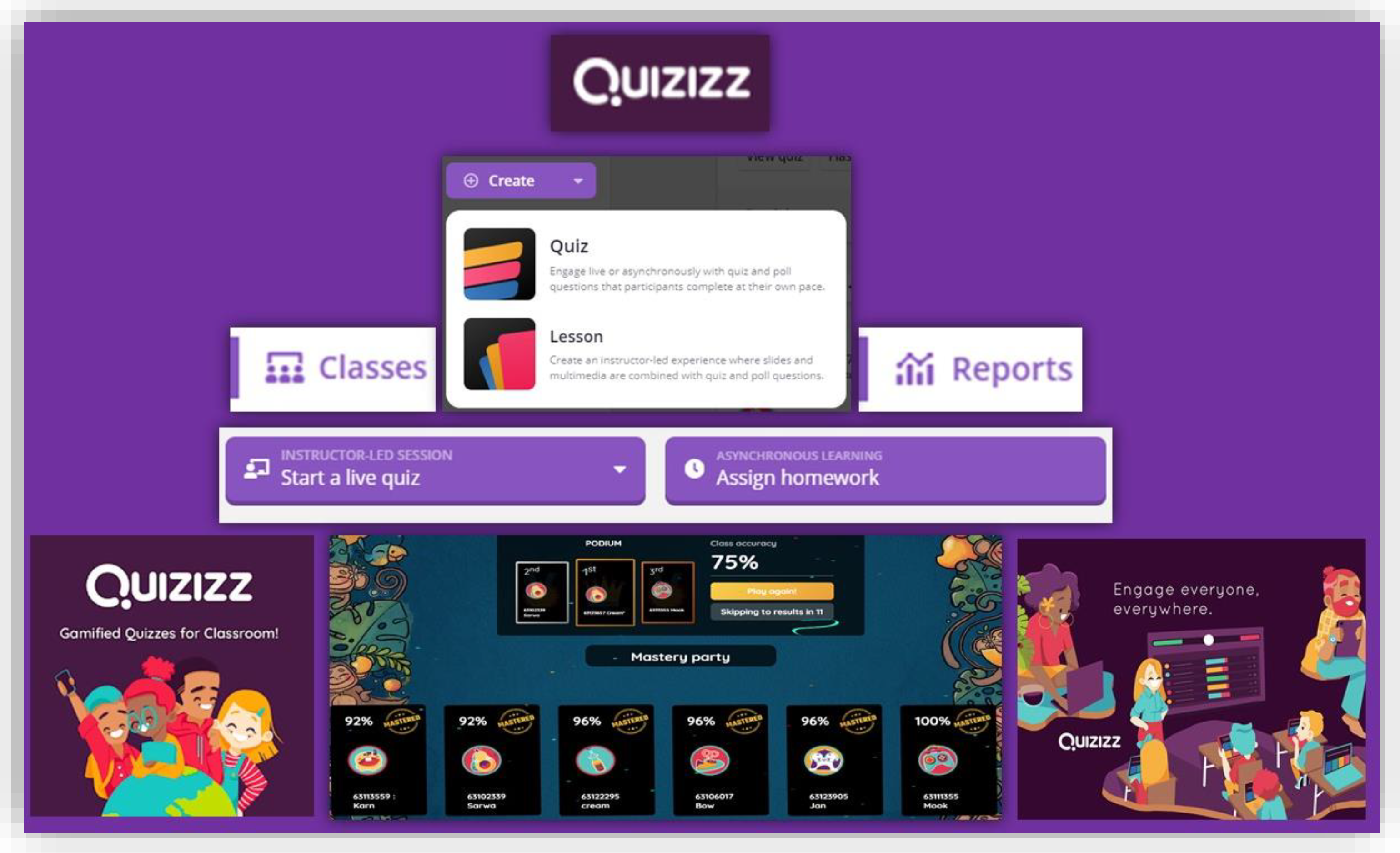 Solo and Homework Games in Quizizz 