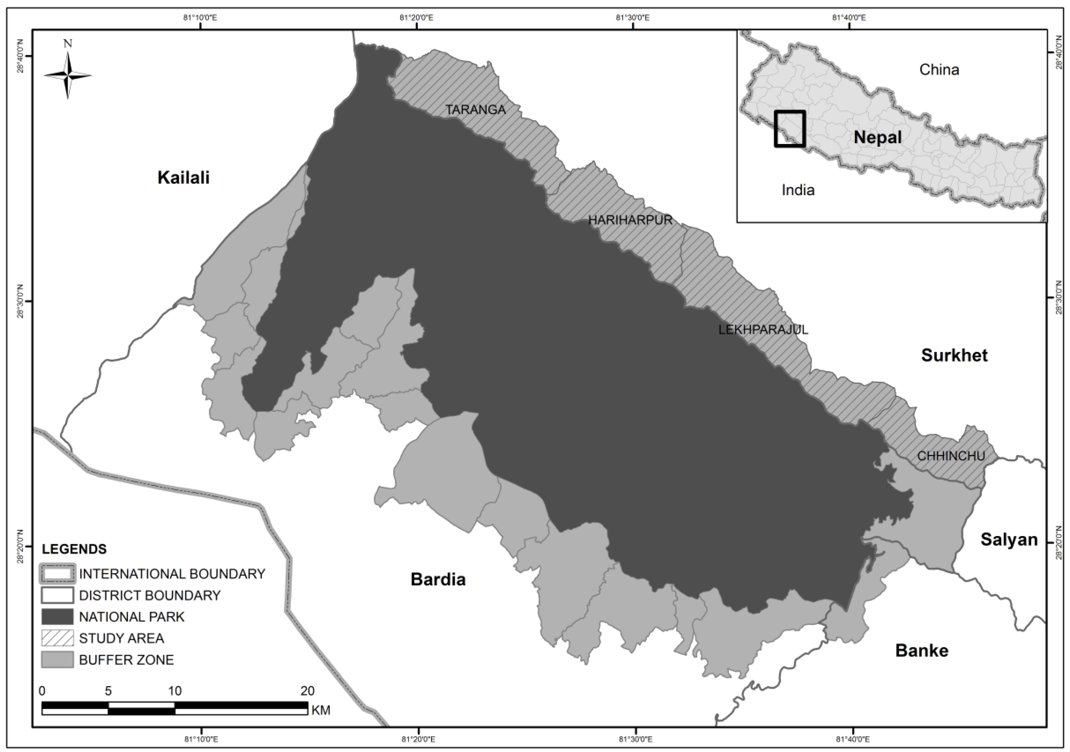 Environments | Free Full-Text | Illegal Hunting of Prey Species in the  Northern Section of Bardia National Park, Nepal: Implications for Carnivore  Conservation