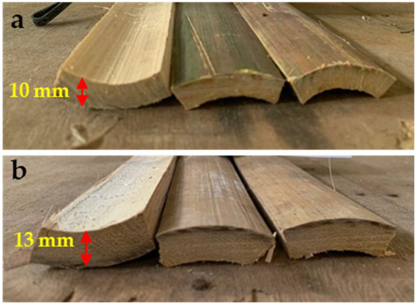 Laminated Bamboo Lumbers of Vertical and Horizontal Bamboo Timber