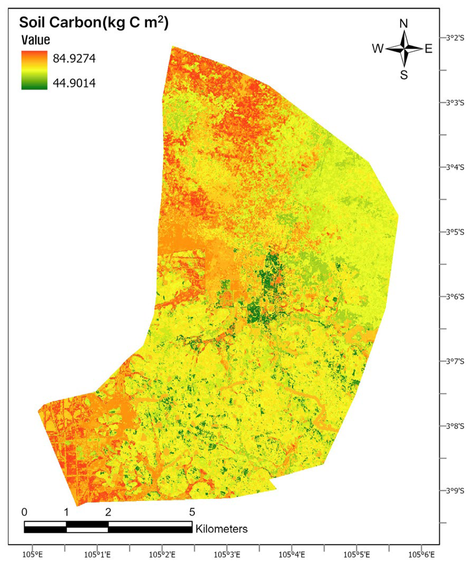 Estimation and Spatial Mapping of Soil Carbon Stock in the Perigi ...