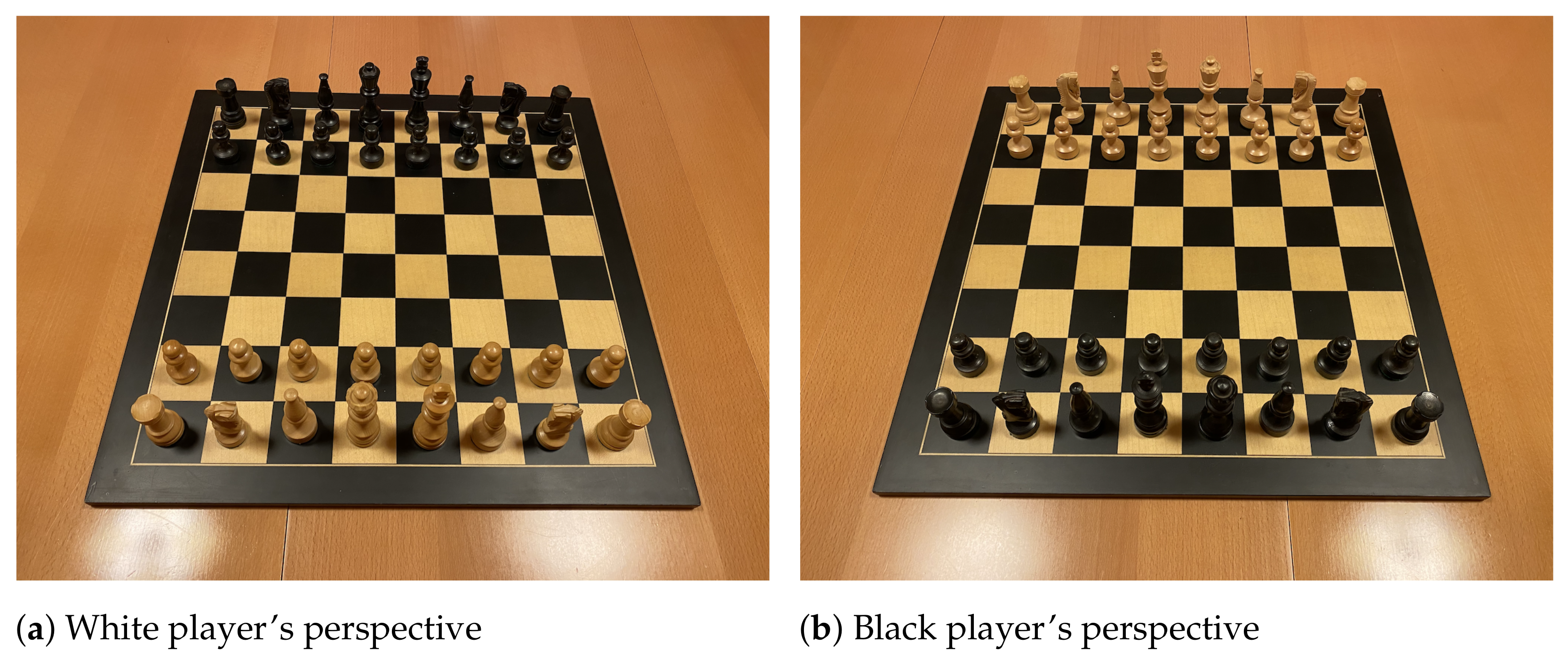 Initial set-up of chess pieces. Fig. 5. Arrangement after task completed.