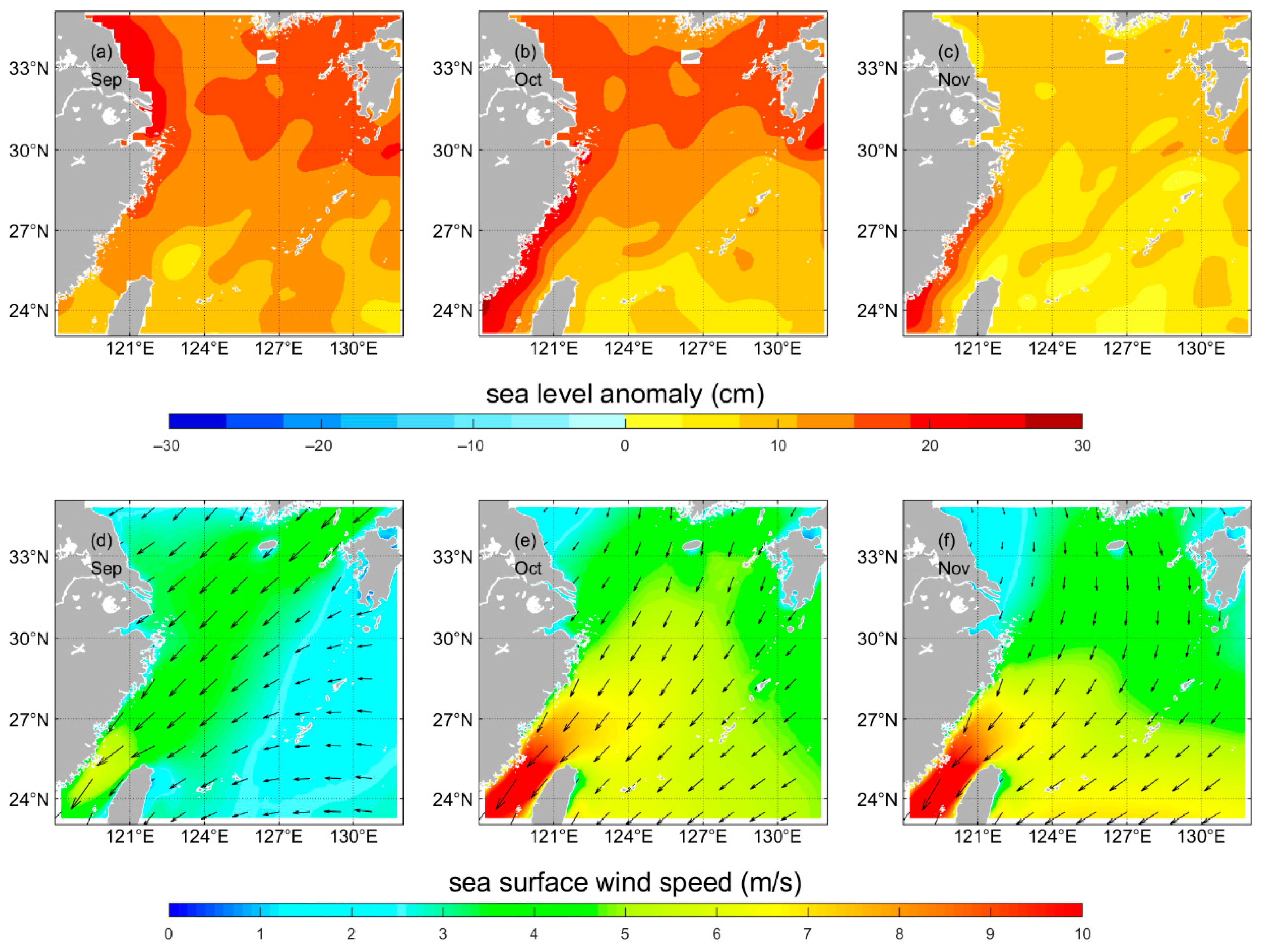 Temporal and Spatial Variation in Sea Level Anomaly and Sea Surface ...