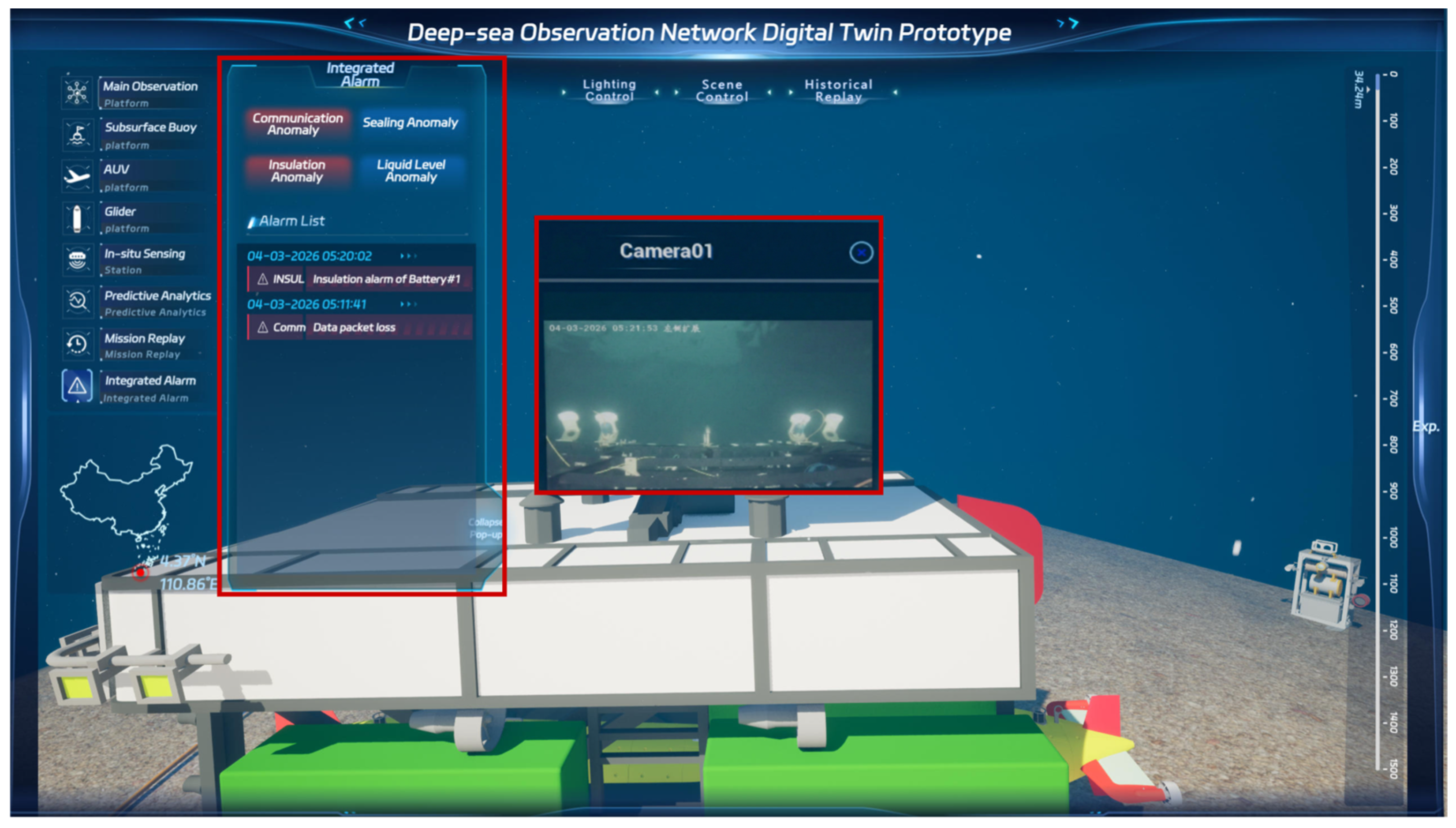 A Digital Twin Prototype for a Deep-Sea Observation Network: Virtual ...