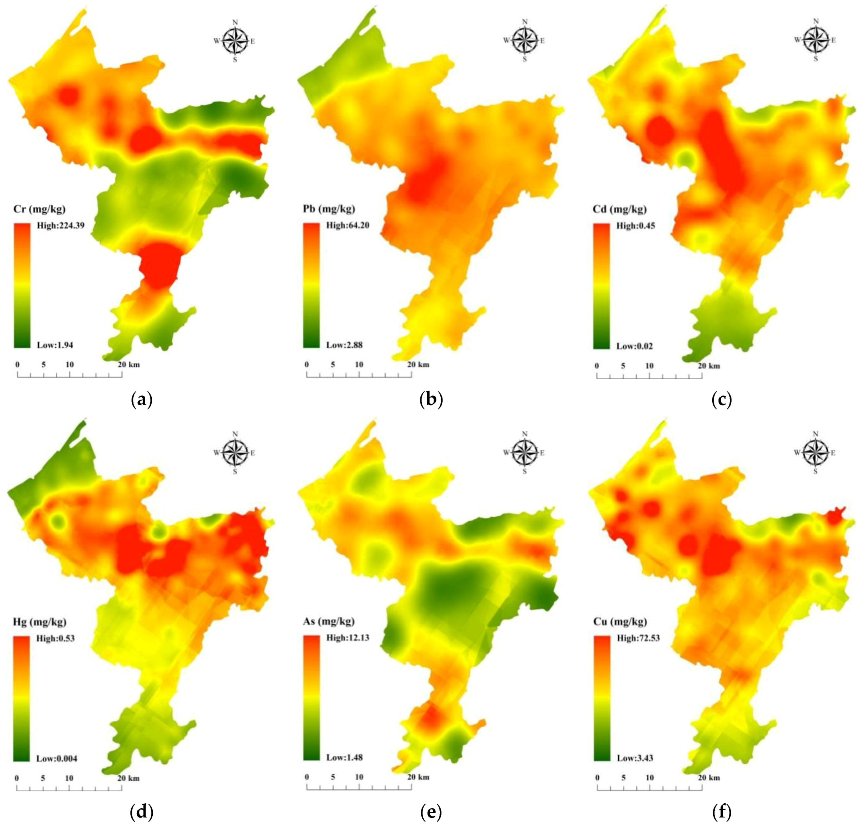 Land | Free Full-Text | Pollution Characteristics, Spatial 