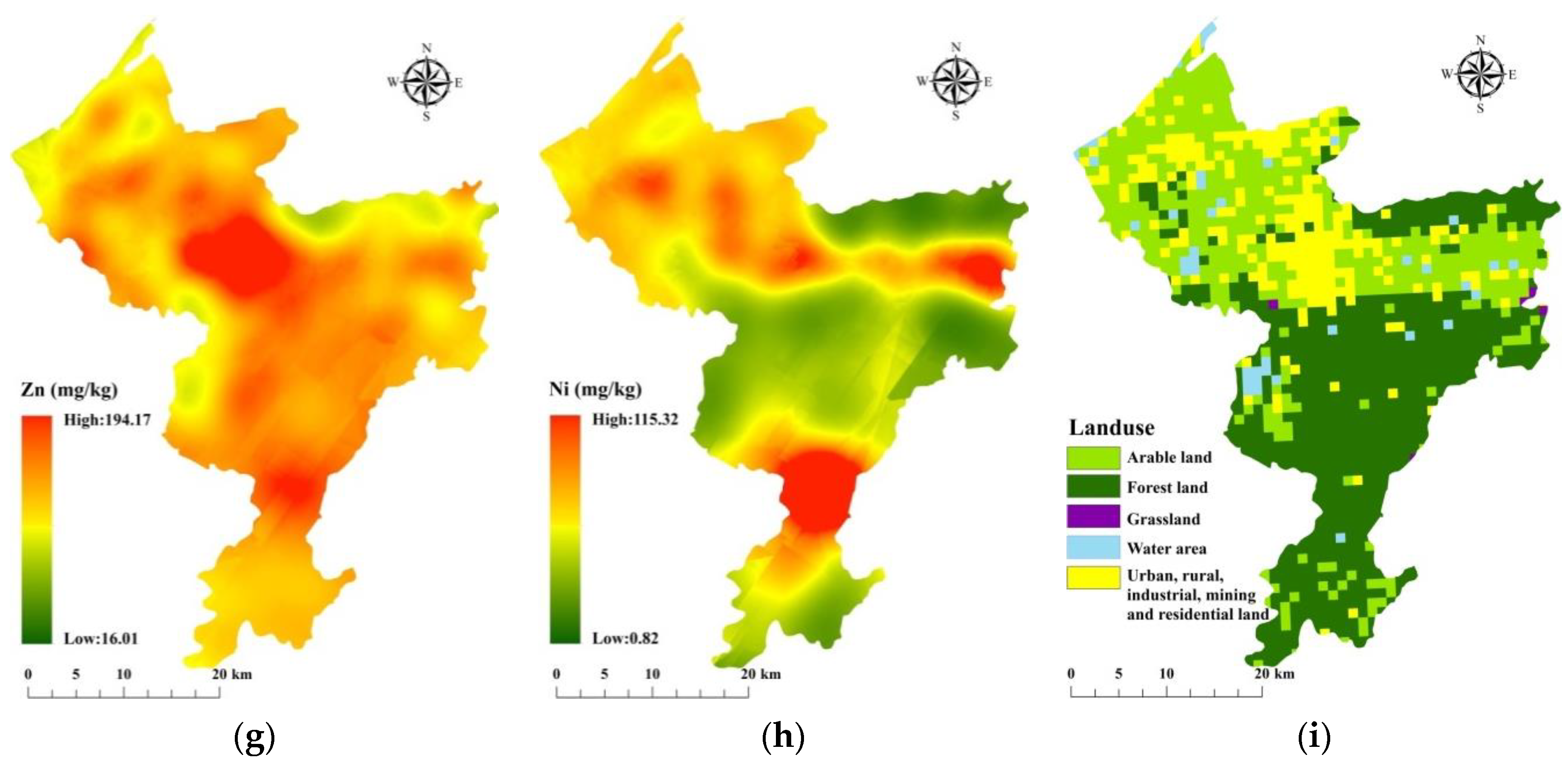 Land | Free Full-Text | Pollution Characteristics, Spatial 