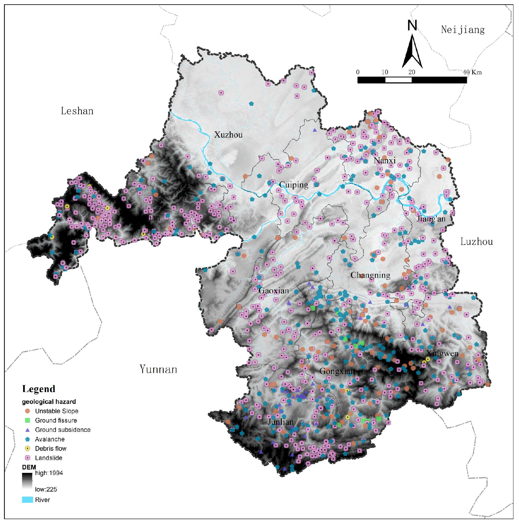 Predicting the Spatial Distribution of Geological Hazards in Southern ...