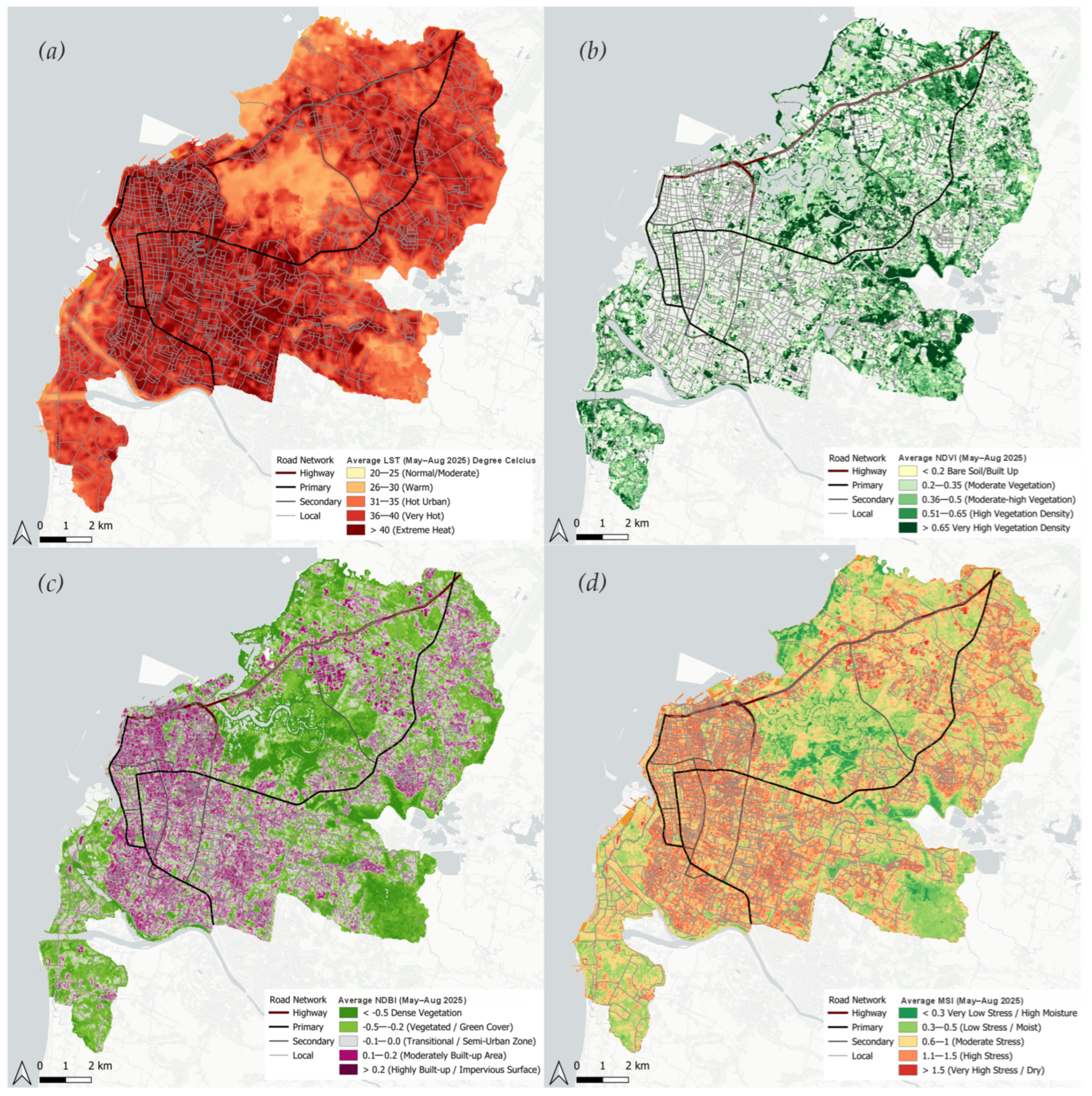 Multi-Scale Drivers of Urban Vegetation Moisture Stress: A Comparative ...