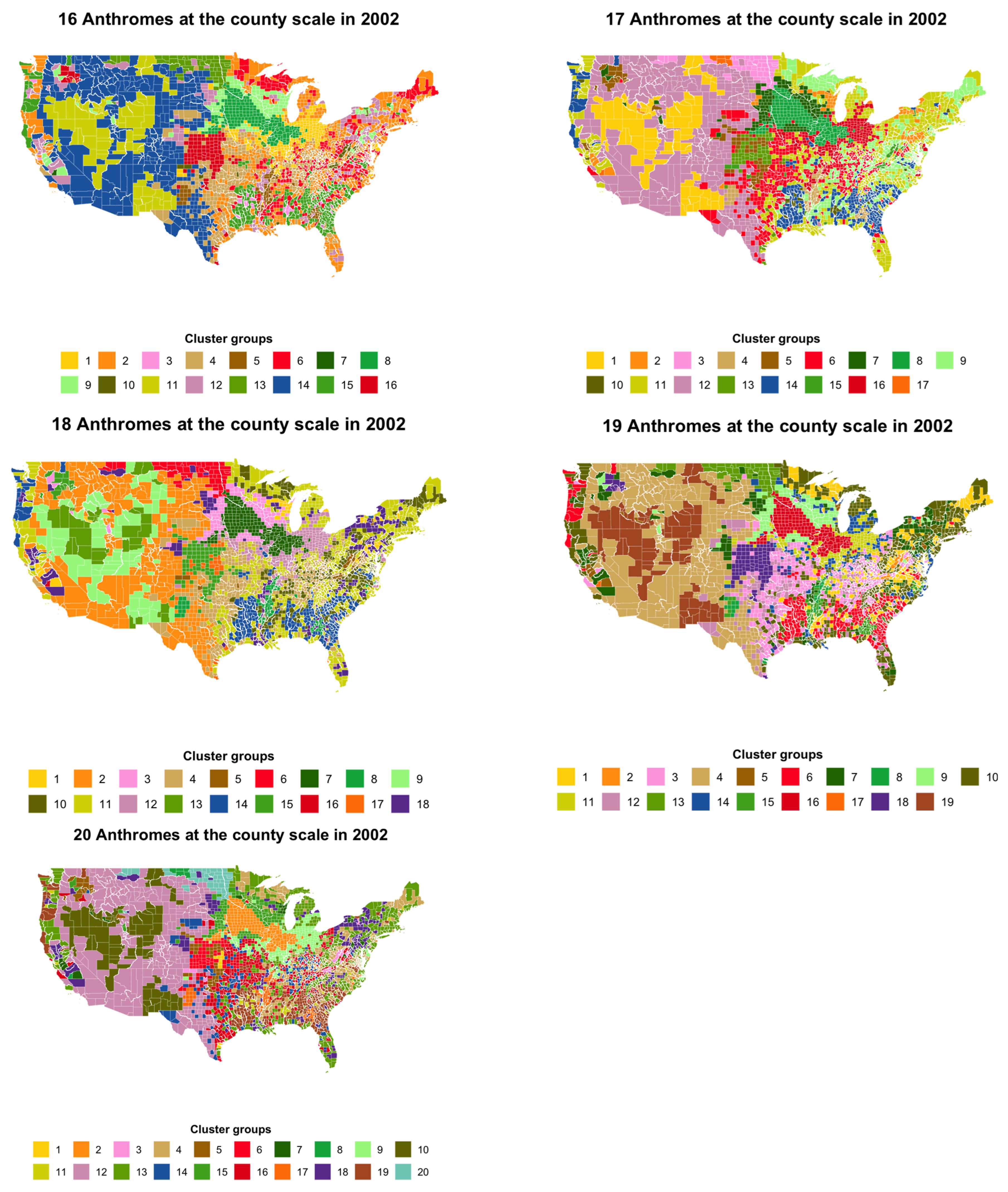Contemporary U.S. Anthromes as Defined by HANPP Regimes