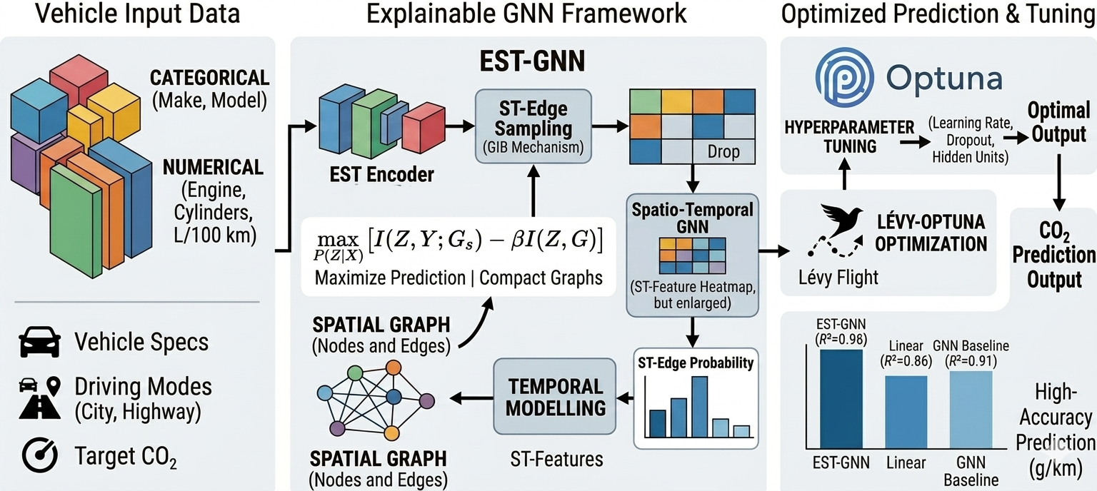 EST-GNN: An Explainable Spatio-Temporal Graph Framework with Lévy ...