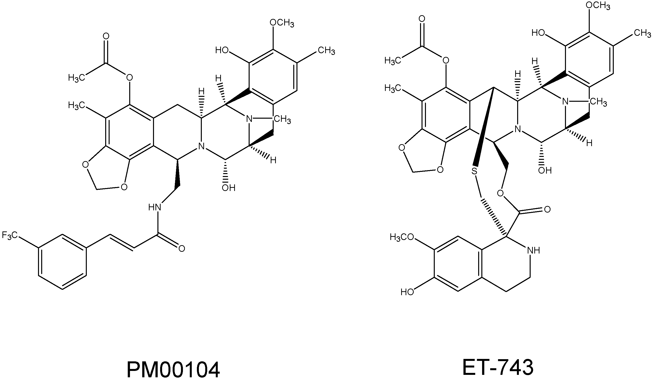 Structural formula of PM00104 (Zalypsis®; C 37 H 38 F 3 N 3 O 8 )