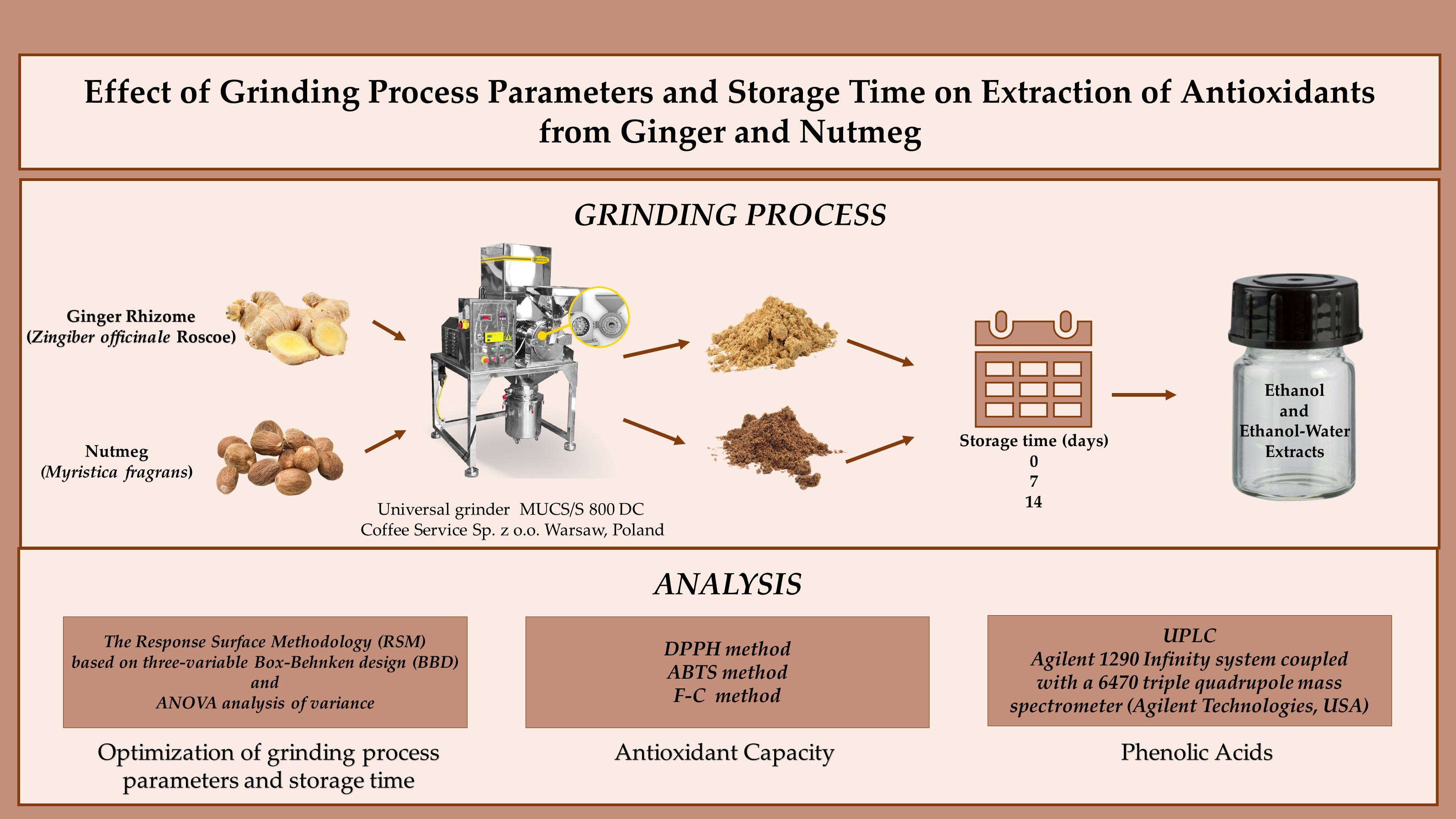 Molecules Free Full-Text Effect of Grinding Process Parameters and Storage Time on Extraction of Antioxidants from Ginger and Nutmeg picture