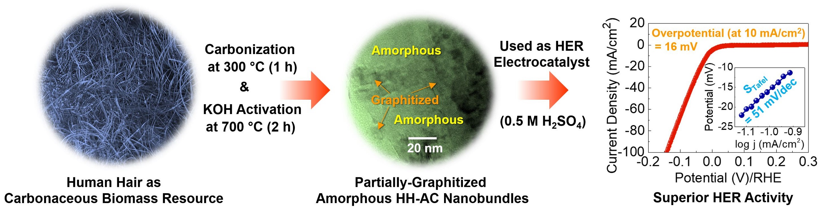 Nanomaterials | Free Full-Text | Excellent Electrocatalytic Hydrogen  Evolution Reaction Performances of Partially Graphitized Activated-Carbon  Nanobundles Derived from Biomass Human Hair Wastes
