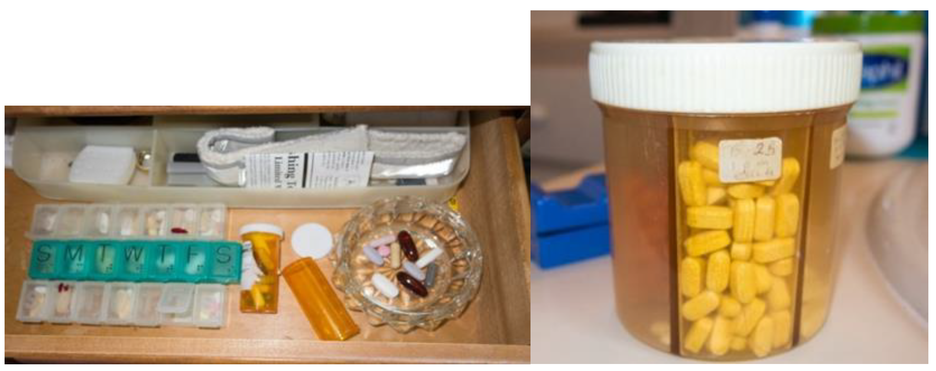 Pill Bottle Organizer, Medicine Bag Storage Medication Pill Box Case with  Han
