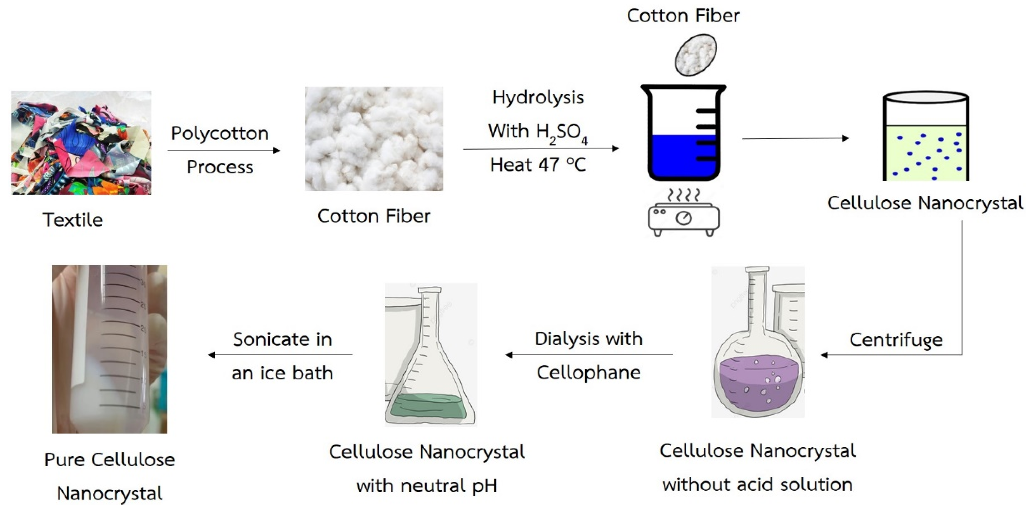 Cellulose Nanocrystals from Postconsumer Cotton and Blended