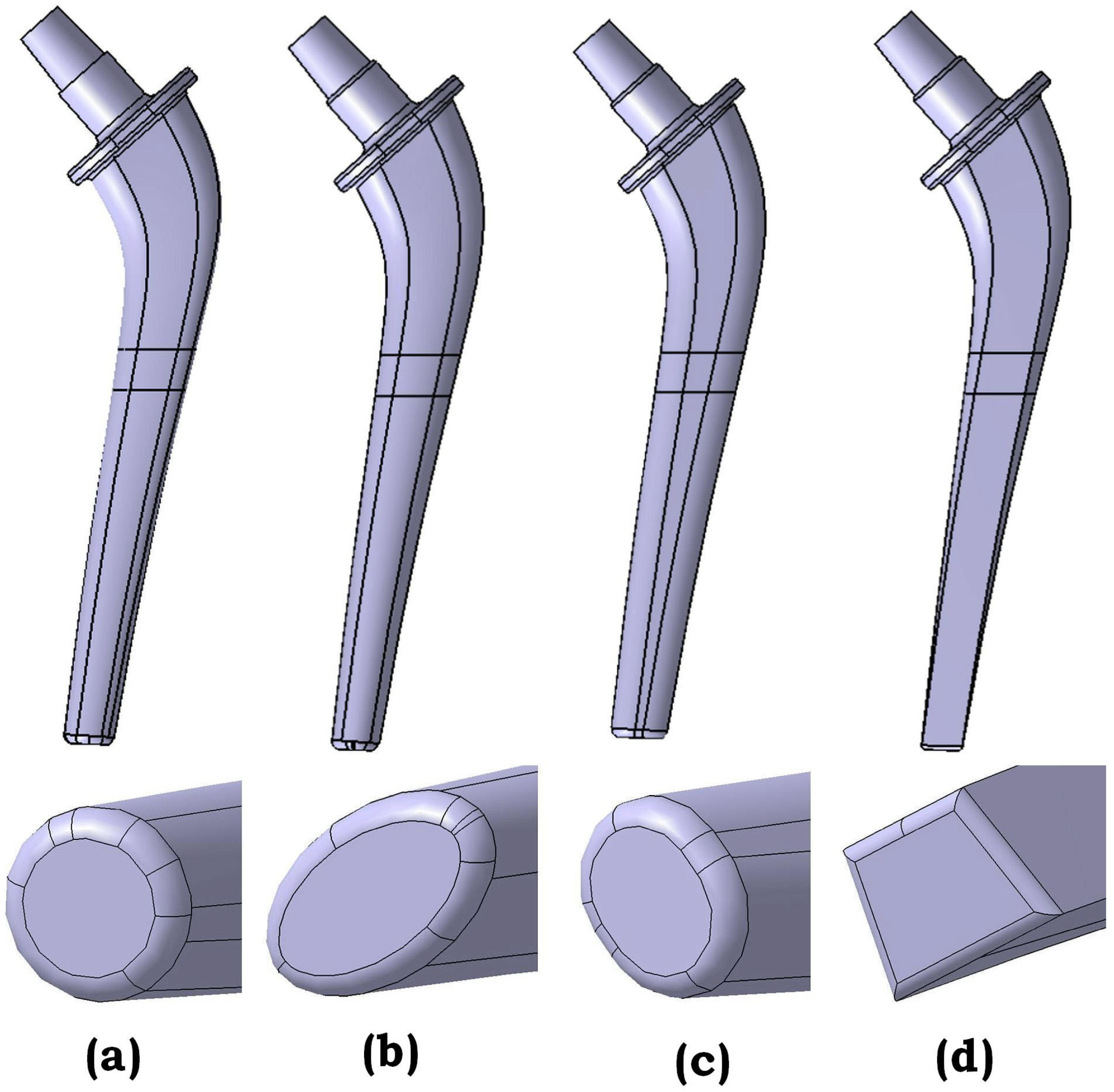 Finite Element Analysis of Collared Hip Prosthesis Cross-Sections Under ...