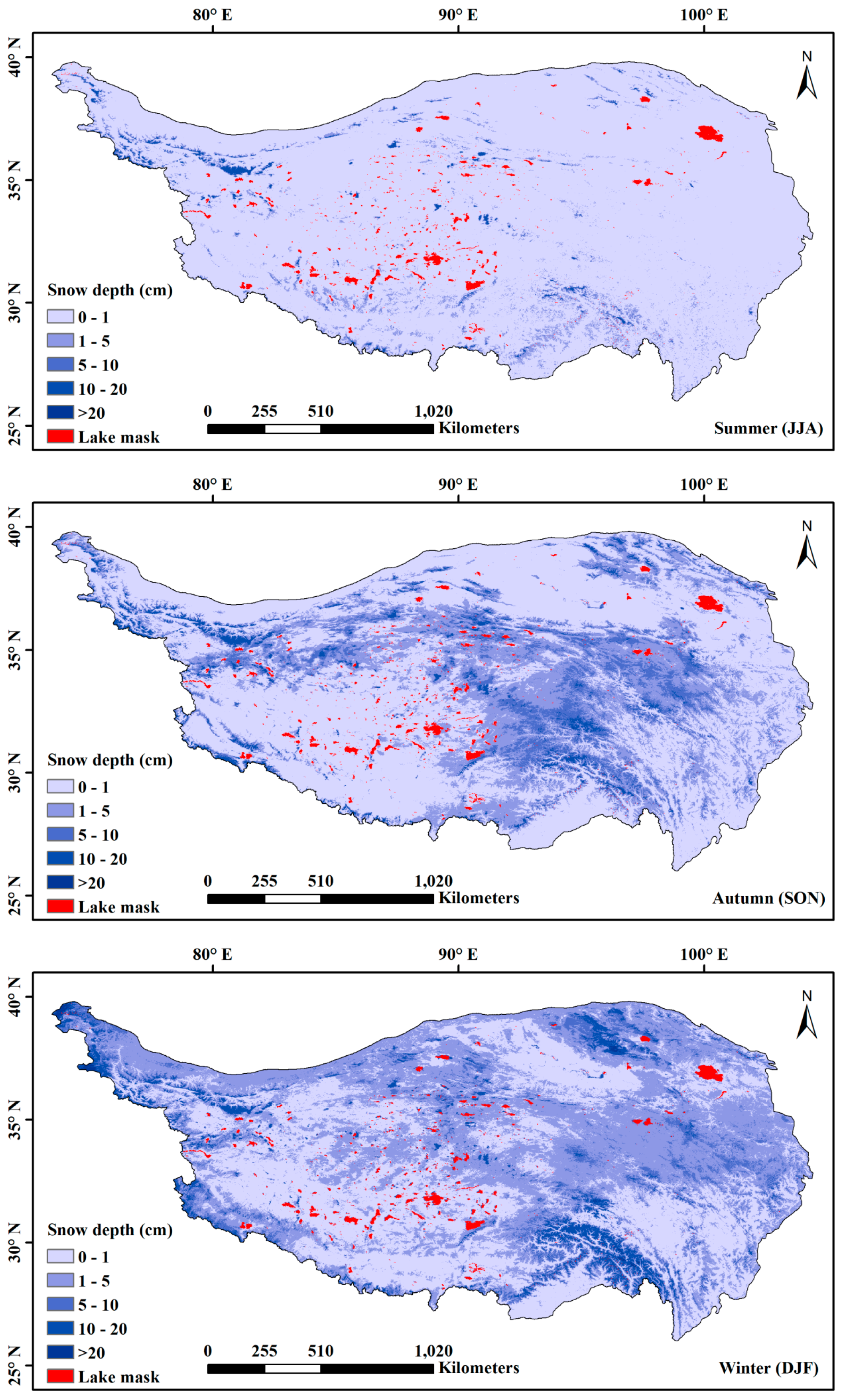 TC - Evaluation of snow depth and snow cover over the Tibetan
