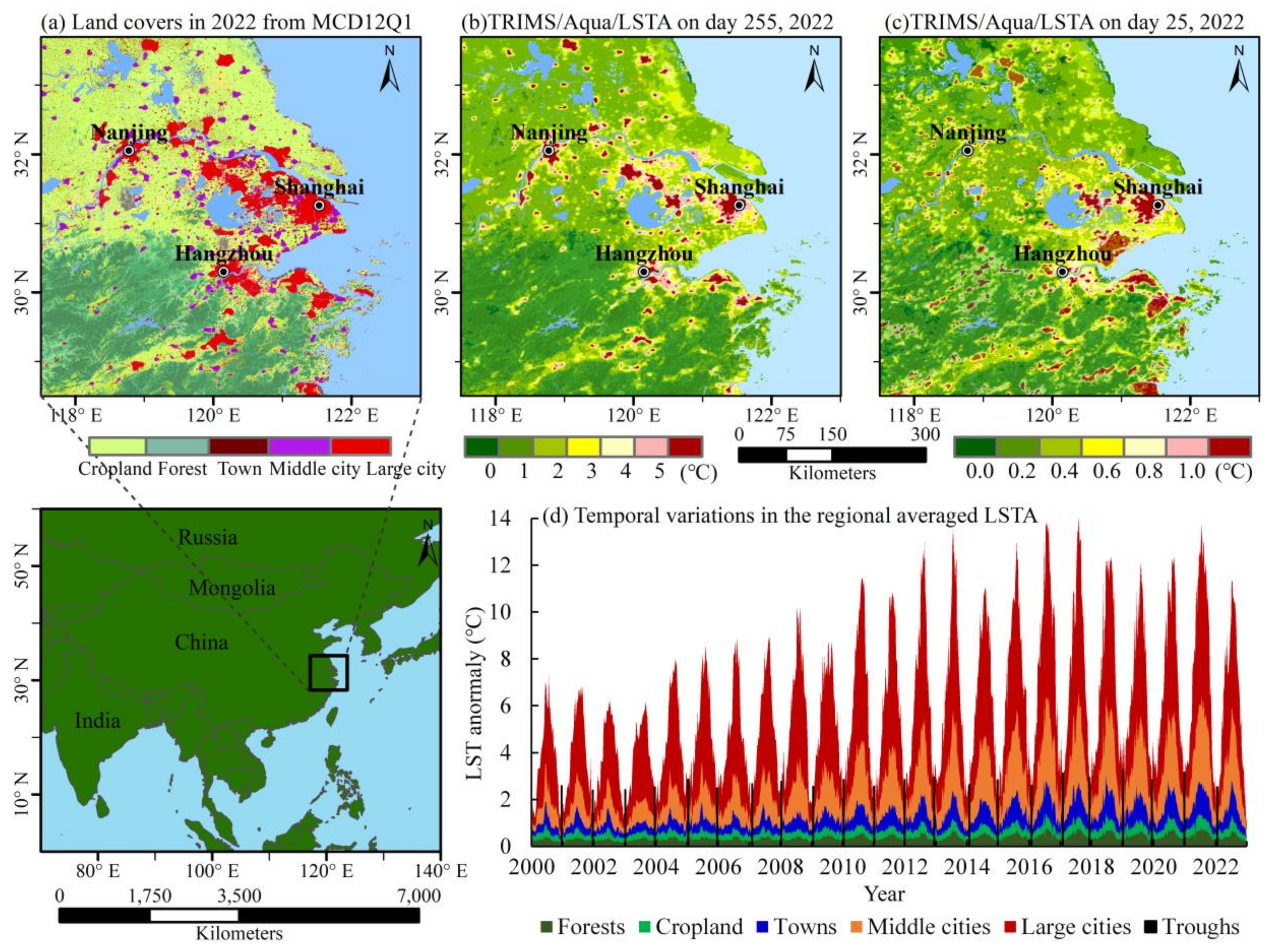 Spatiotemporal Footprints of Surface Urban Heat Islands in