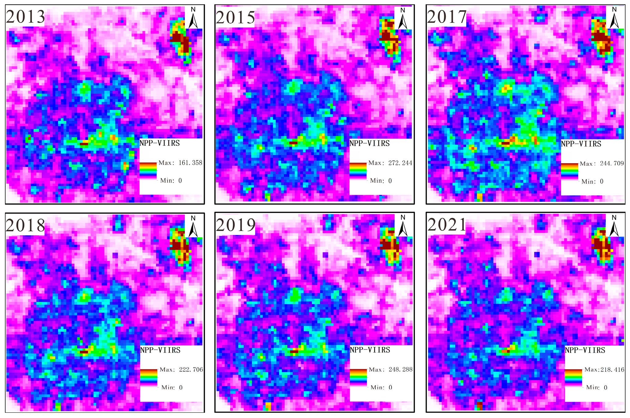 Enhanced Color Nighttime Light Remote Sensing Imagery Using Dual ...