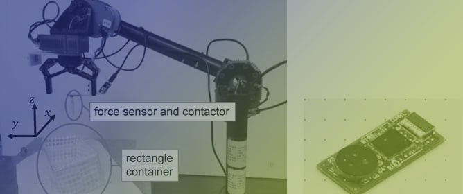 Pose Estimation of a Container with Contact Sensing Based on Discrete State Discrimination