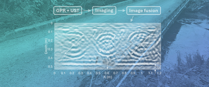 Imaging and Image Fusion Using GPR and Ultrasonic Array Data to Support Structural Evaluations: A Case Study of a Prestressed Concrete Bridge