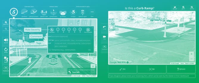 Validating Pedestrian Infrastructure Data from Street-View Imagery