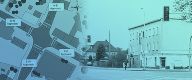 Assaying Traffic Settings with Connected and Automated Mobility Channeled into Road Intersection Design