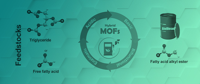 Transesterification/Esterification Reaction Catalysed by Functional Hybrid MOFs for Efficient Biodiesel Production
