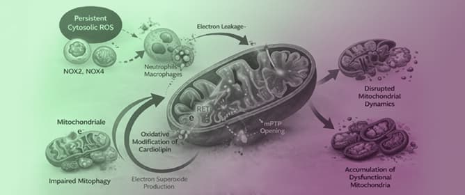 A Redox Amplification Interface Linking Mitochondrial Dysfunction, Immune-Derived Oxidants, and Biomaterial Electrochemistry in Chronic Inflammation