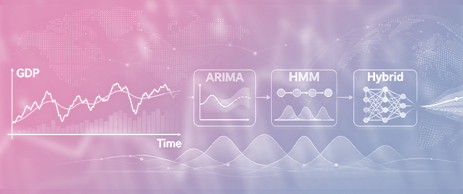 Hybrid GDP Forecasting with ARIMA, HMM, and HMM&ndash;LSTM