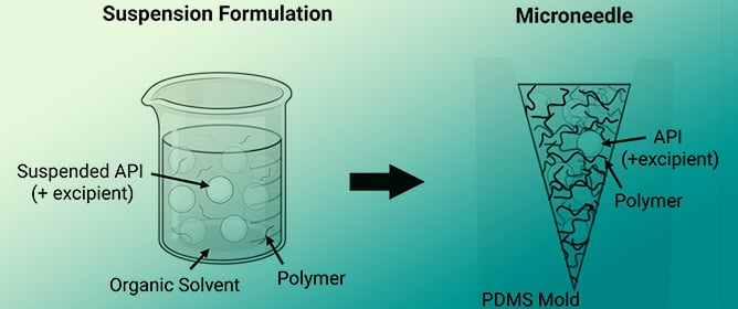 Fabrication of Microneedle Patches by Suspension Casting of Drugs in Organic Solvents